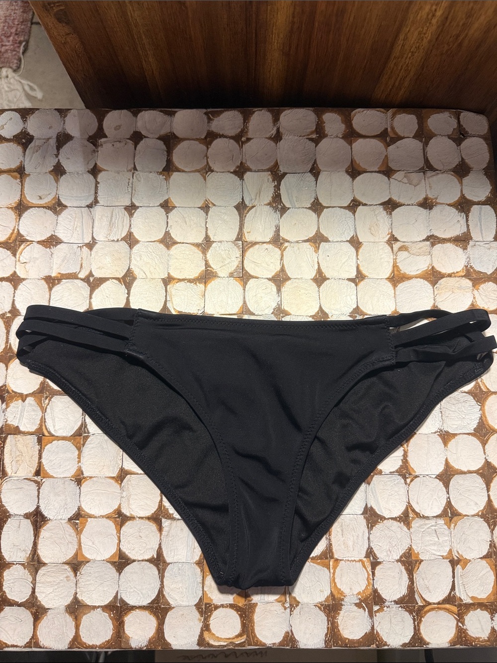 Women’s size small Victoria’s Secret Black Strappy Bikini Bottom